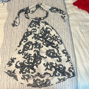 Grey and white halter tie top!